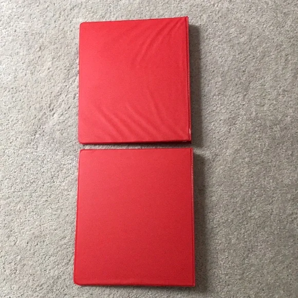 Two Red One Inch 3 Ring Binders - Picture 3 of 4